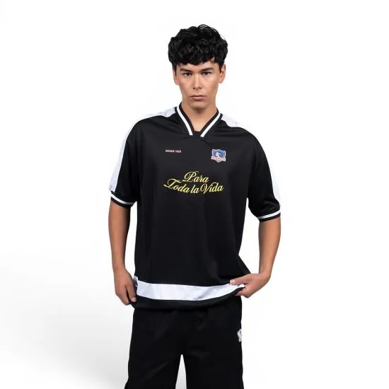 Polera Hombre Negra Colo Colo Urbano