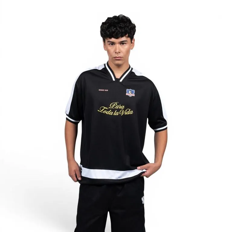 Polera Hombre Negra Colo Colo Urbano