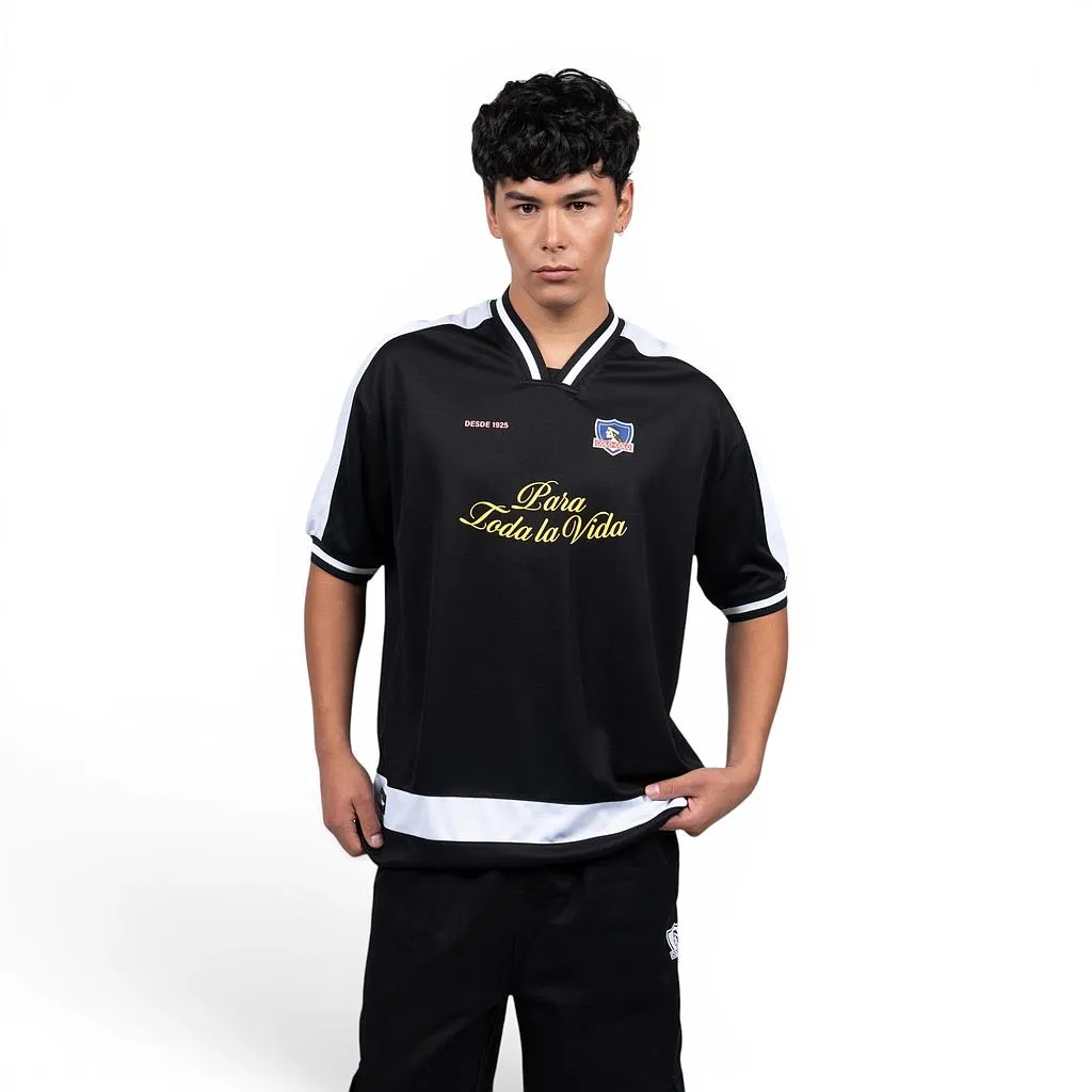 Polera Hombre Negra Colo Colo Urbano