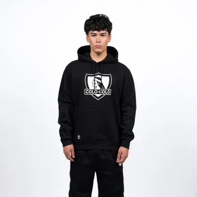 Polerón Colo Colo Urbano Hoodie Escudo Negro