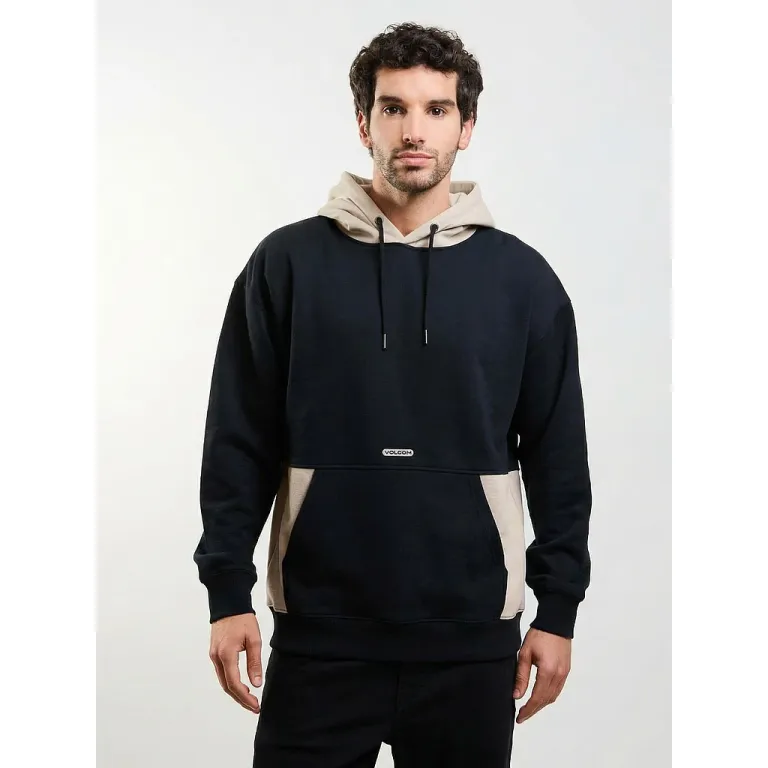 Poleron Hombre Canguro Static Negro Volcom