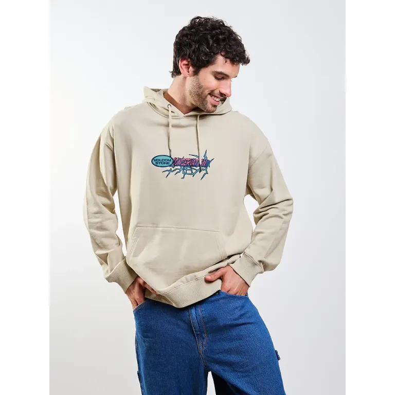 Poleron Hombre Canguro Organic Rawstate Beige Volcom