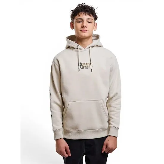 Poleron Juvenil Canguro Skull Ride Beige Maui