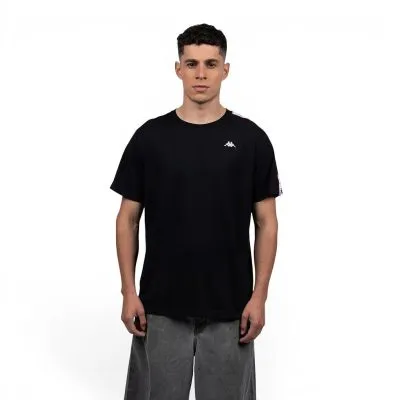 Polera Hombre Black Banda White Kappa