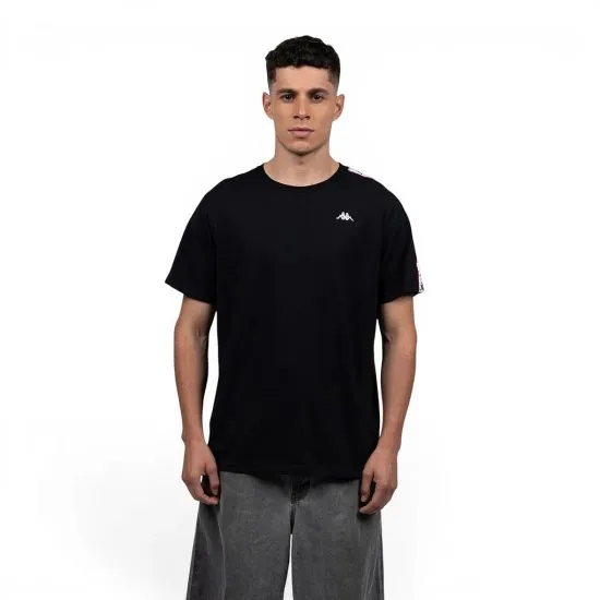 Polera Hombre Black Banda White Kappa