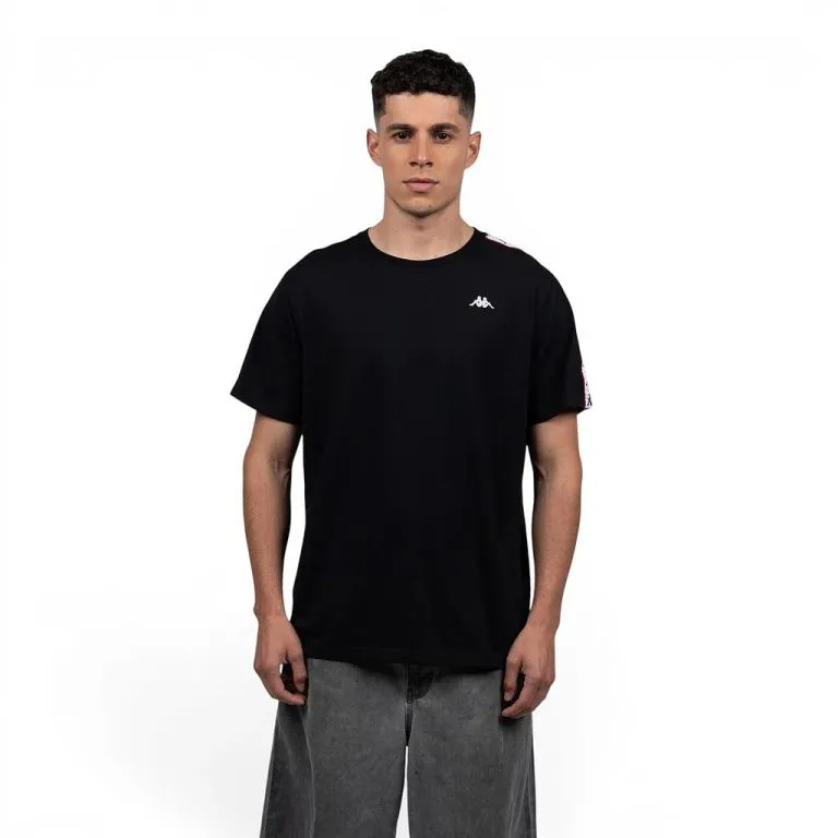 Polera Hombre Black Banda White Kappa