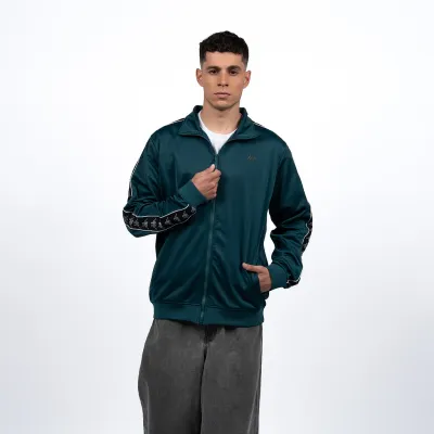 Polerón Hombre Kappa Full Zipper Verde Banda
