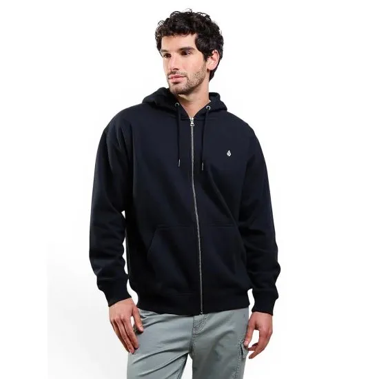 Poleron Hombre Full Zipper Lowtone Negro Volcom