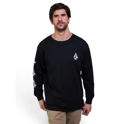 Polera Hombre Manga Larga Stone Negro Volcom