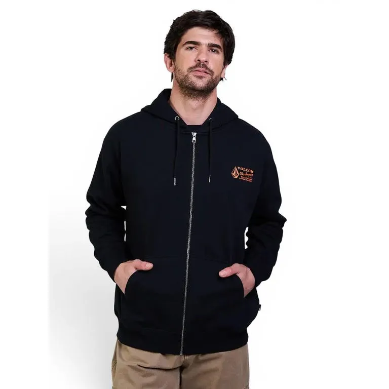 Poleron Hombre Workwear Full Zipper Negro Volcom