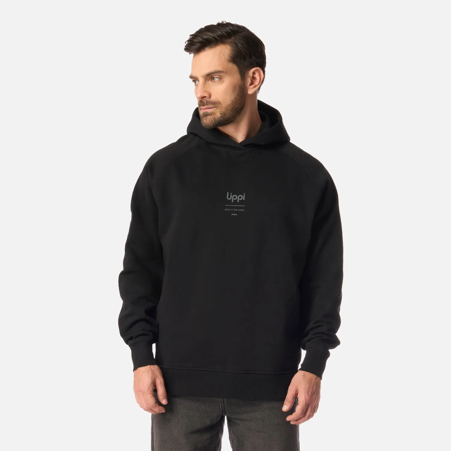 Poleron Hombre Ulmo Hoody Sweatshirt Negro Lippi