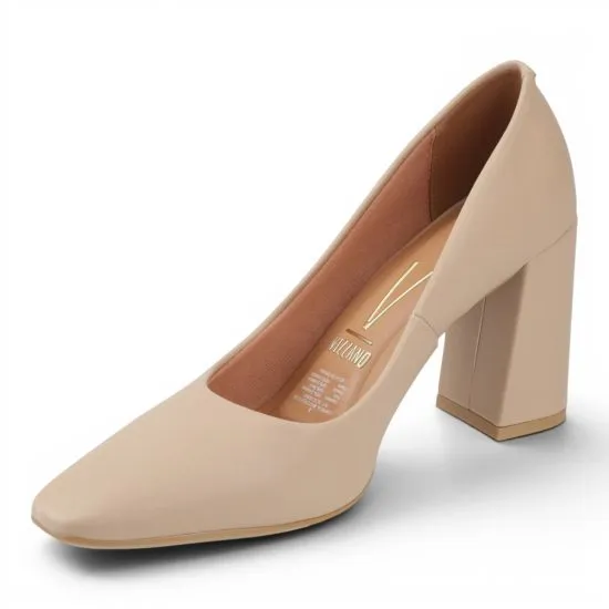 Zapato Mujer Pelica Beige Taco Bloque Alto Vizzano - Imagen 4