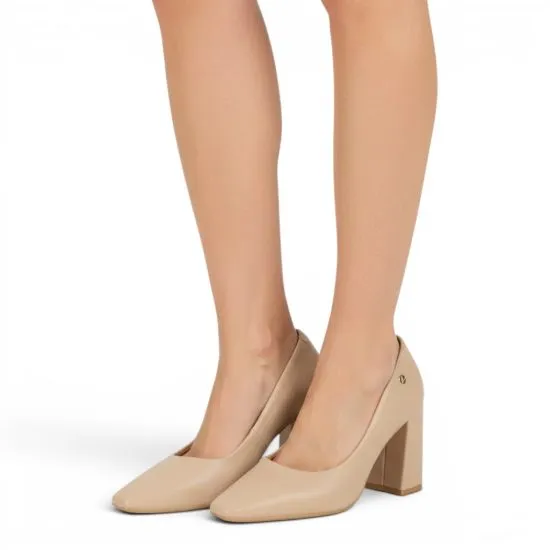 Zapato Mujer Pelica Beige Taco Bloque Alto Vizzano - Imagen 7
