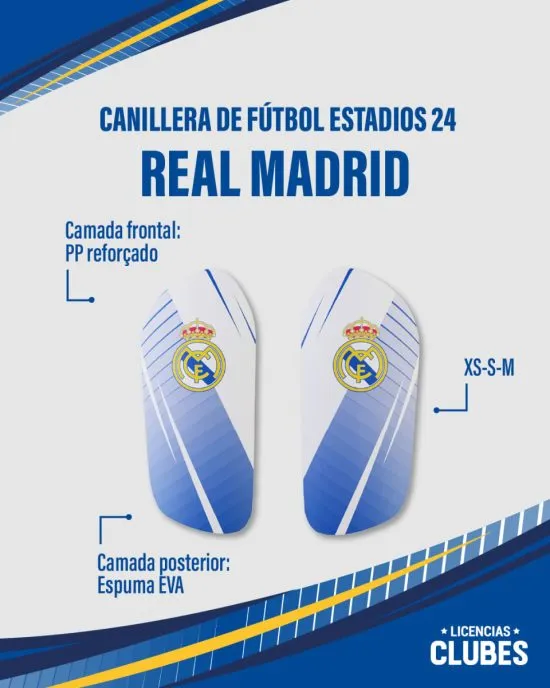 Canillera Fútbol Licencia Real Madrid Drb - Imagen 2