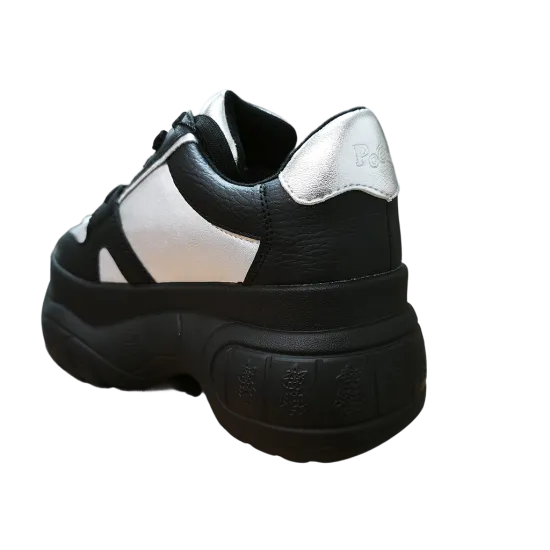 Zapatilla Mujer Chunky Plataforma Negro Plata Poeme - Imagen 5