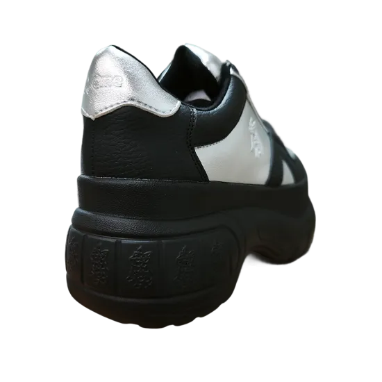 Zapatilla Mujer Chunky Plataforma Negro Plata Poeme - Imagen 6