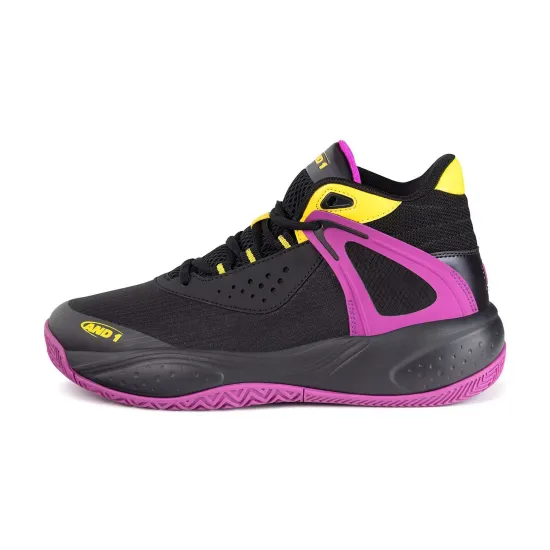 Zapatilla Basketball Hombre Revel Mid Negro Morado AND1 - Imagen 2