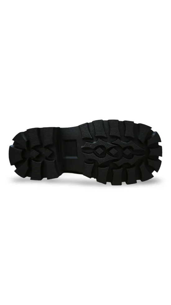 Bota Urbana Ecocuero Negro 4 Hebillas Mujer Poeme - Imagen 5