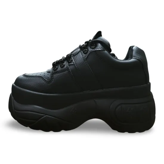 Zapatilla Urbana Plataforma Negra Mujer Poeme - Imagen 3