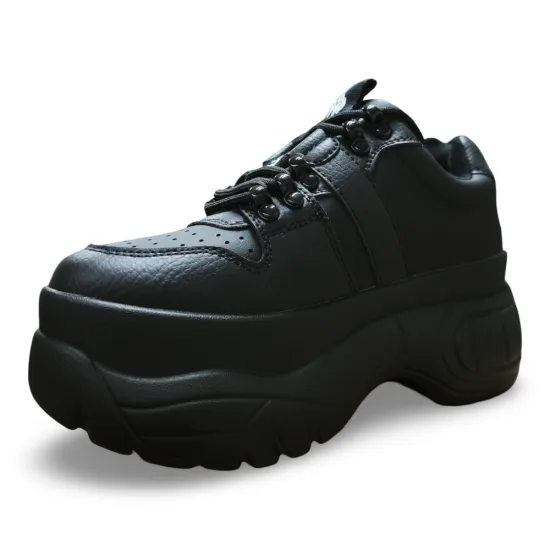 Zapatilla Urbana Plataforma Negra Mujer Poeme - Imagen 4