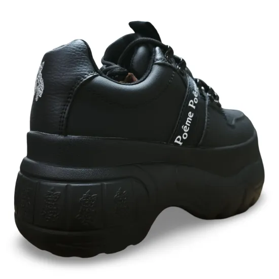 Zapatilla Urbana Plataforma Negra Mujer Poeme - Imagen 5