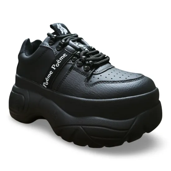 Zapatilla Urbana Plataforma Negra Mujer Poeme - Imagen 6