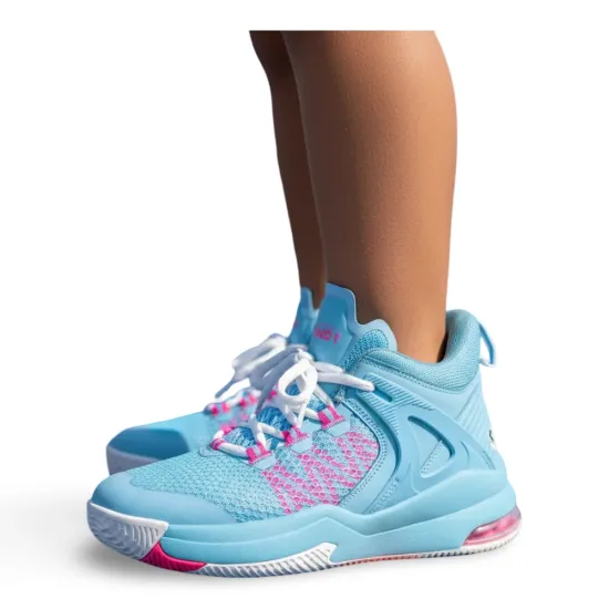 Zapatillas Basketball Niños Turnaround Celeste Rosado And1 - Imagen 5