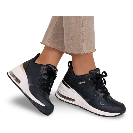 Zapatilla Mujer Million Air Hotter Negro Skechers - Imagen 2