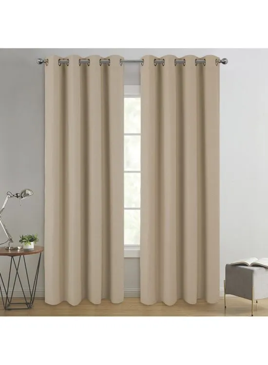 Set Cortinas Black Out Beige Idetex