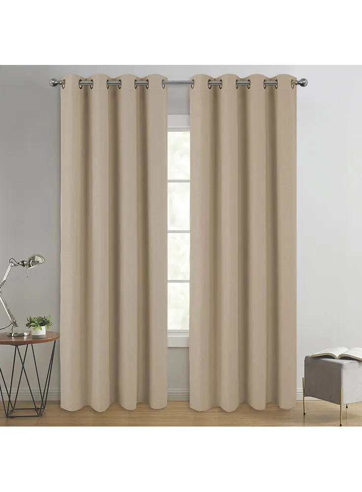 Set Cortinas Black Out Beige Idetex