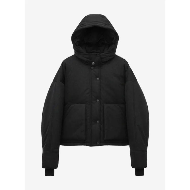 Chaqueta Puffa Mujer Negra Maxi Bolsillos Il Gioco