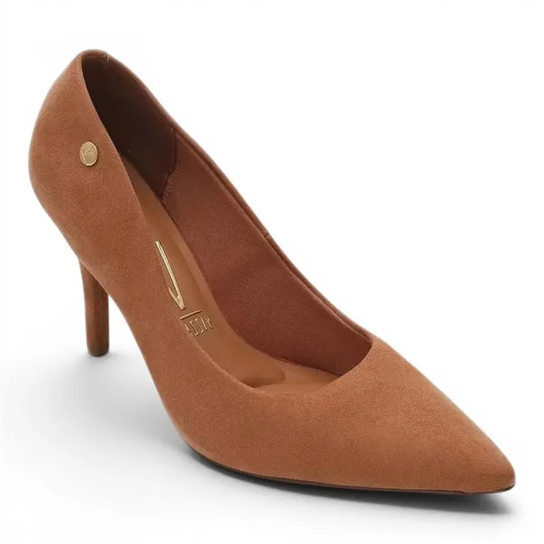 Zapato Mujer Gamuza Camel Taco Aguja Vizzano