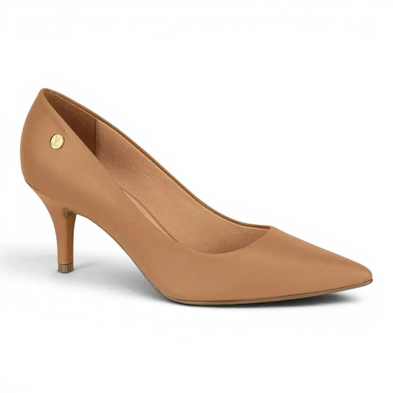Zapato Mujer Pelica Camel Taco Aguja Medio Vizzano