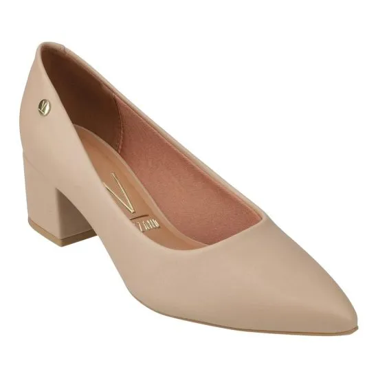Zapato Mujer Pelica Beige Taco Bloque Alto Vizzano