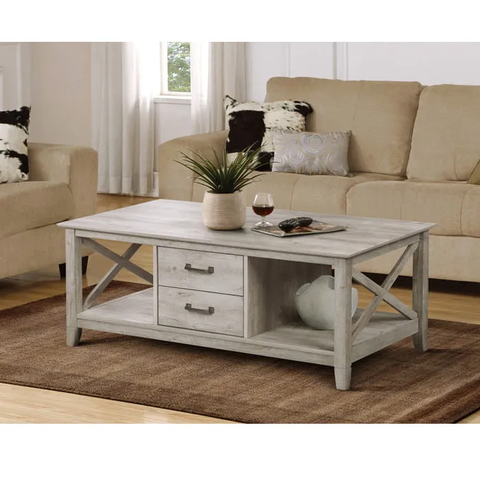 Mesa de Centro Cajones Washed Gray