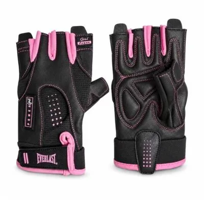 Guantes Fitness Plus Negro-Rosado Everlast