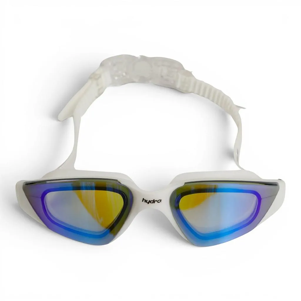 Lente Natación Mirror 6.0 Blanco Azul Hydro
