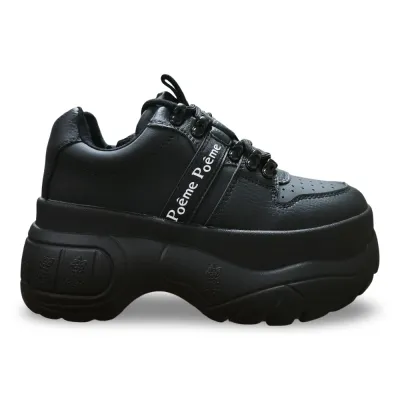 Zapatilla Urbana Plataforma Negra Mujer Poeme