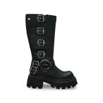 Bota Urbana Ecocuero Negro 4 Hebillas Mujer Poeme