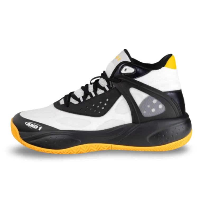 Zapatillas Basketball Niños Revel Mid Blanco Amarillo And1