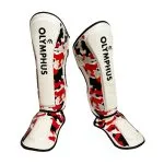 Canillera con Empeinera Pro Kickboxing Blanco Rojo Olymphus