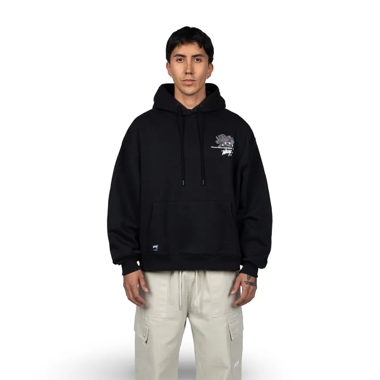 Polerón Hombre Oversize Negro Estampado Espalda Whatup