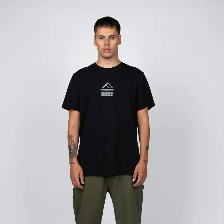 Polera Hombre Negra Logo Reef Estampado