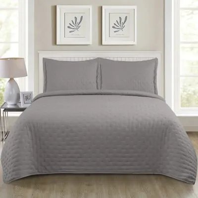 Cubrecama Quilt MF Roma 2.5 Plazas Gris Idetex