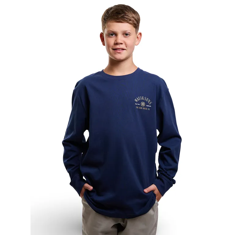Polera Juvenil Manga Larga Navy Maui