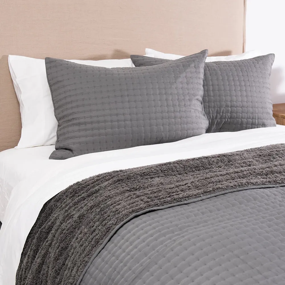 Cubrecama Quilt Lineal Sherpa 2 Plazas Marengo Fabrics