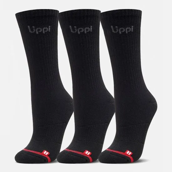 Tripack calcetines Logo Lippi Pack Long Negro