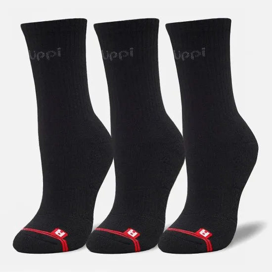 Tripack Calcetines Logo Lippi Pack Mid Negro