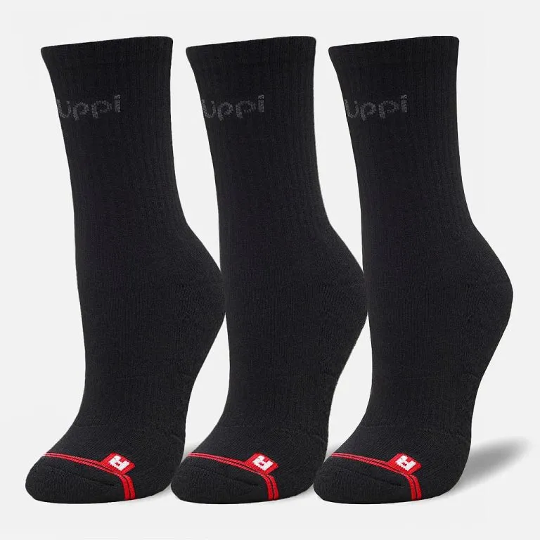 Tripack Calcetines Logo Lippi Pack Mid Negro