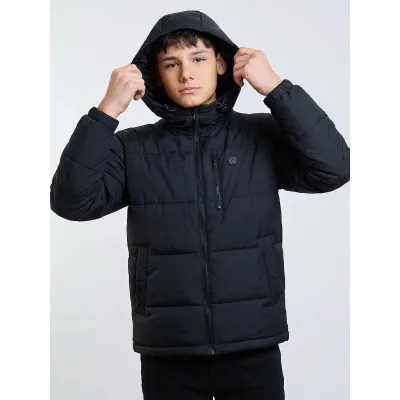 Parka Juvenil Con Gorro Snowy Pop Negro Maui